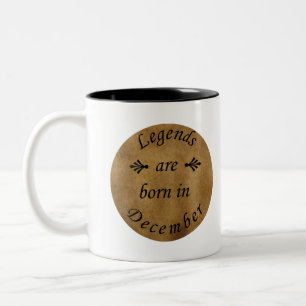 Tasse 2 Couleurs Les légendes naissent en décembre Anniversaire vin