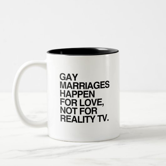 TASSE 2 COULEURS LES MARIAGES GAY SE PRODUISENT POUR L'AMOUR (Gauche)