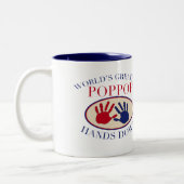 Tasse 2 Couleurs Les meilleures mains de PopPop vers le bas (Gauche)