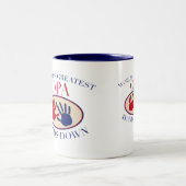 Tasse 2 Couleurs Les meilleures mains d'Opa vers le bas (Centre)
