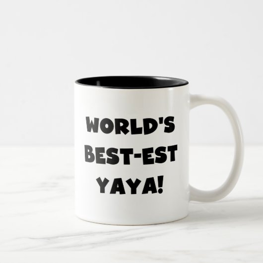 Tasse 2 Couleurs Les meilleurs cadeaux Yaya du monde de Black Text (Droit)