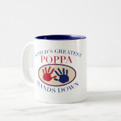 Tasse 2 Couleurs Les Meilleurs Poignées De Poppa (Devant gauche)