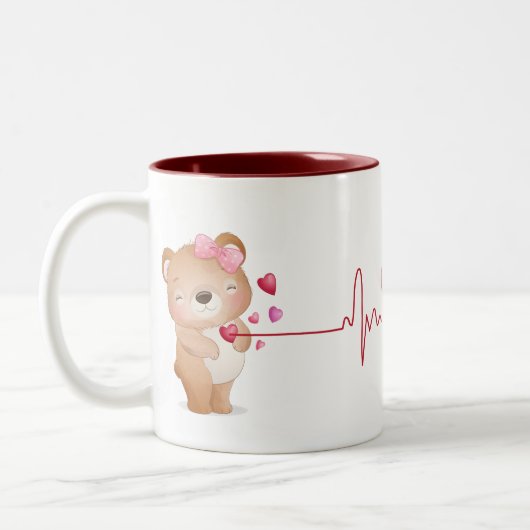 Tasse 2 Couleurs Les mignons ours de caricature Customisés de la co (Gauche)