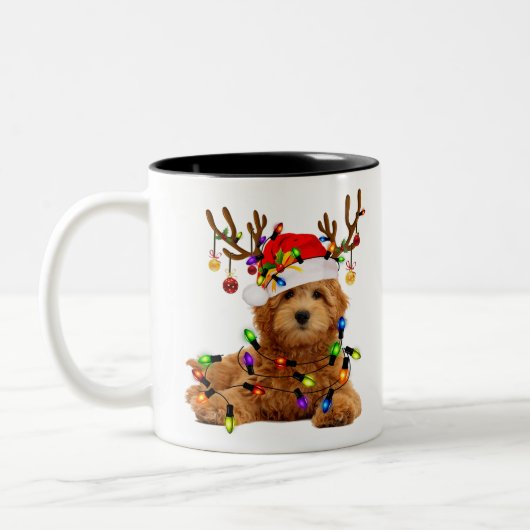 Tasse 2 Couleurs Les noël des rennes de Goldendoodle p (Gauche)