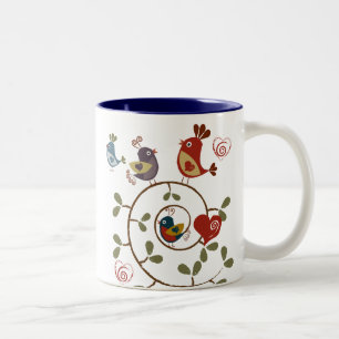 Tasse 2 Couleurs Les oiseaux Folkart