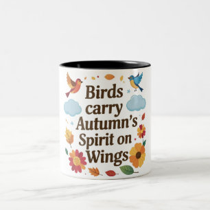 Tasse 2 Couleurs Les oiseaux portent l’esprit d’automne sur les ail