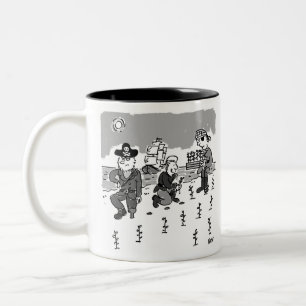 Tasse 2 Couleurs Les pirates jardinent en utilisant une jambe de bo