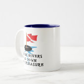 Tasse 2 Couleurs Les plongeurs autonomes vont chercher vers le bas (Devant gauche)