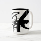 Tasse 2 Couleurs Les Plongeurs : Noir et Blanc Abstrait (Devant droit)