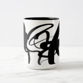 Tasse 2 Couleurs Les Plongeurs : Noir et Blanc Abstrait (Centre)