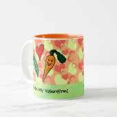 Tasse 2 Couleurs Les pois soient mon Valentine (Devant gauche)