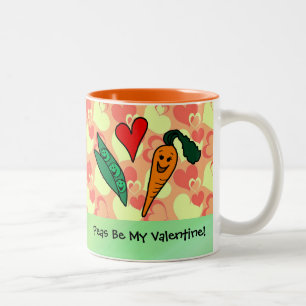 Tasse 2 Couleurs Les pois soient mon Valentine
