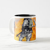 Tasse 2 Couleurs Les pompiers combattent un incendie simulé (Devant gauche)