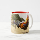 Tasse 2 Couleurs Les poulets de la vie de ferme coq (Devant droit)