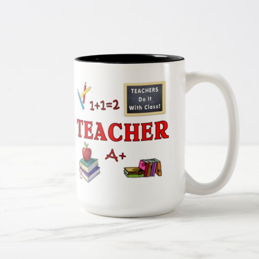 Tasse 2 Couleurs Les professeurs le font avec la classe (Droit)