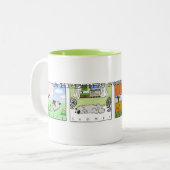 Tasse 2 Couleurs Les quatre saisons d'A Keeshond | Keeshond Cartoon (Devant gauche)