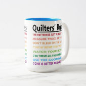 Tasse 2 Couleurs Les règles de Quilters (Devant droit)