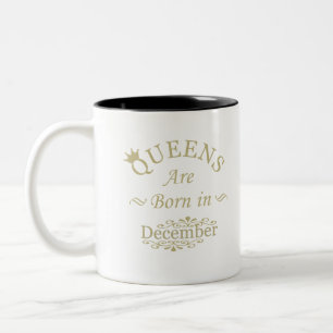 Tasse 2 Couleurs Les reines naissent en décembre Élégant Anniversai