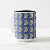 Tasse 2 Couleurs Les reins, bleus, (Devant gauche)