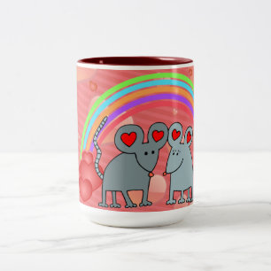Tasse 2 Couleurs Les souris en amour Valentines