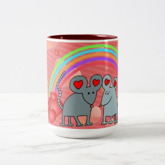 Tasse 2 Couleurs Les souris en amour Valentines