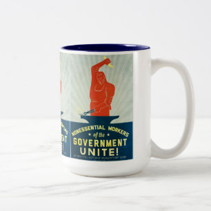 Tasse 2 Couleurs Les travailleurs non essentiels du gouvernement