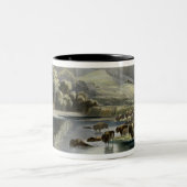 Tasse 2 Couleurs Les troupeaux de bison et d'élans sur le stimulant (Centre)