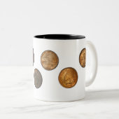 Tasse 2 Couleurs Les USA pièces de monnaie d'un cent (Devant droit)