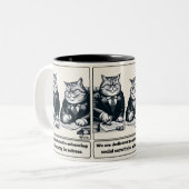 Tasse 2 Couleurs Les vaches espiègles : Le Cat Crafty Politicien (Devant gauche)