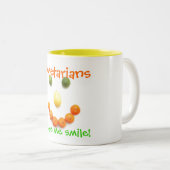 Tasse 2 Couleurs Les végétariens m'incitent à sourire ! (Devant droit)