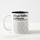 Tasse 2 Couleurs Les villes de la Silicon Valley (Gauche)