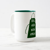 Tasse 2 Couleurs Les vrais hommes portent des tabliers (verts) (Devant gauche)