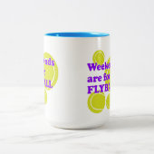 Tasse 2 Couleurs Les week-ends sont pour FLYBALL (Centre)