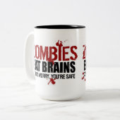 TASSE 2 COULEURS LES ZOMBIES MANGENT DES CERVEAUX (Devant gauche)
