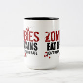 TASSE 2 COULEURS LES ZOMBIES MANGENT DES CERVEAUX (Centre)