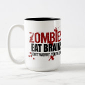 TASSE 2 COULEURS LES ZOMBIES MANGENT DES CERVEAUX (Gauche)