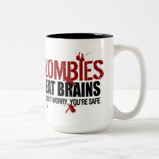TASSE 2 COULEURS LES ZOMBIES MANGENT DES CERVEAUX (Droit)