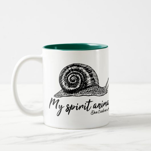 Tasse 2 Couleurs L'escargot est mon animal d'esprit pour un collègu (Gauche)