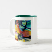 Tasse 2 Couleurs L'étoile jaune de Bethléem l'aquarelle de fleurs (Devant gauche)