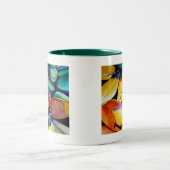 Tasse 2 Couleurs L'étoile jaune de Bethléem l'aquarelle de fleurs (Centre)