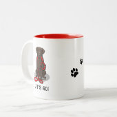 Tasse 2 Couleurs Let's Go! Walk Curly-Coated Retriever Dog (liver) (Devant gauche)