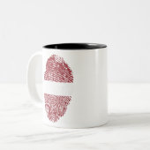 Tasse 2 Couleurs Lettonie Drapeau Empreinte Pays Fierté Identité (Devant gauche)