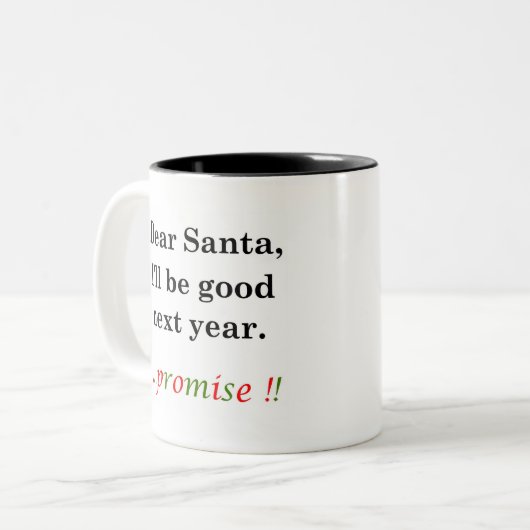 Tasse 2 Couleurs Lettre à Père Noël (Devant gauche)
