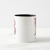 Tasse 2 Couleurs LETTRE CHIC B | Lettre florale lunaire monogramme (Centre)