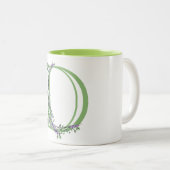 Tasse 2 Couleurs Lettre D Lavender Eucalyptus monogrammé (Devant droit)