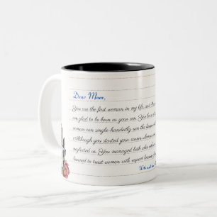 Tasse 2 Couleurs Lettre d'amour personnalisée manuscrite Script ma