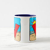 Tasse 2 Couleurs LETTRE D'IDÉES DE Mariage DE PLAGE V (Centre)