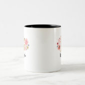 Tasse 2 Couleurs LETTRE Florale rose monogramme B (Centre)