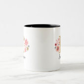 Tasse 2 Couleurs LETTRE Florale rose monogramme E (Centre)