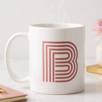 Lettre initiale de monogramme simple rose blush mo